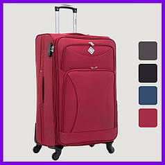 Валіза дорожня на коліщатках Bonro Tourist (велика) вишнева з висувною ручкою та кодовим замком.