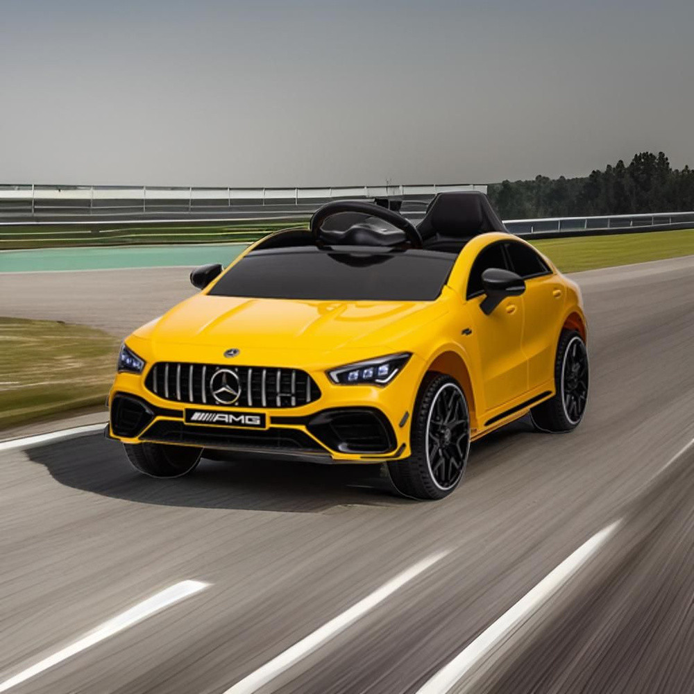 Дитячий електромобіль Mercedes-Benz 4WD (жовтий колір) 12V з пультом, MP3, EVA, фото 1