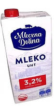 Молоко Ультрапастеризоване Молочна Долина Mleko UHT 3.2 % Mleczna Dolina 1 л Польща