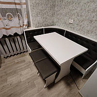 Сімейний куток кухонний зі столом та 2 табуретки 114х154 см Білий