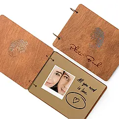 Крафтбук "Відбиток" із темною дерев’яною обкладинкою та коричневими сторінками