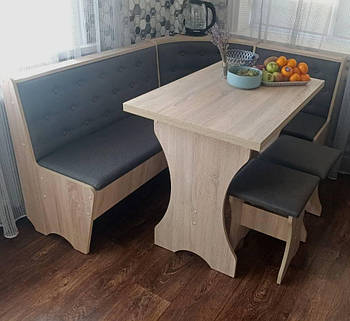 Куток кухонний зі столом та 2 табуретки 114х154 см Сімейний / Дуб Самоа