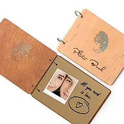 Крафтбук "Відбиток" зі світлою дерев’яною обкладинкою та коричневими сторінками