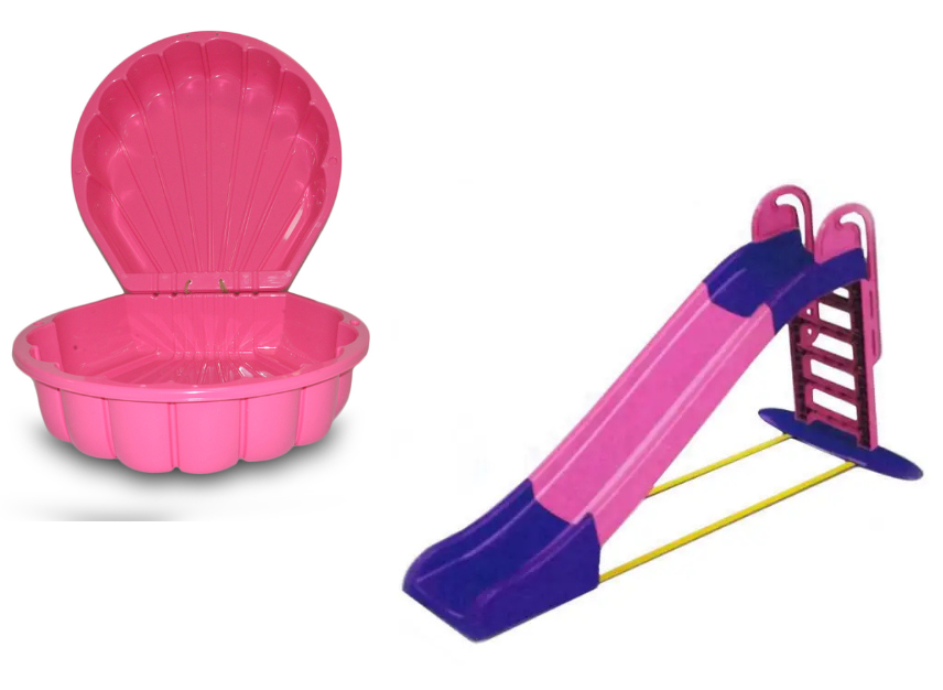 НАБІР Велика пластикова гірка і пісочниця-мушля ТМ Doloni, фото 1