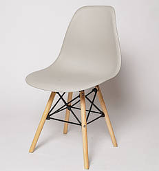 Стілець обідній пластиковий Тауер Вуд СДМ-Груп ніжки бук бежевий