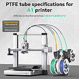 PTFE трубки тефлонові (комплект FAT007) для Bambu Lab AMS Lite — 730mm*2 + 830mm*2 (A1), Grey, фото 5