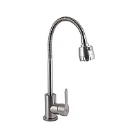 Brinex Pure 015F41 Змішувач для кухні з гнучким виливом Nickel