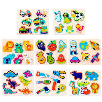 Дерев'яна іграшка Рамка-вкладиш 2в1(пазли) MD1971 G-Rich