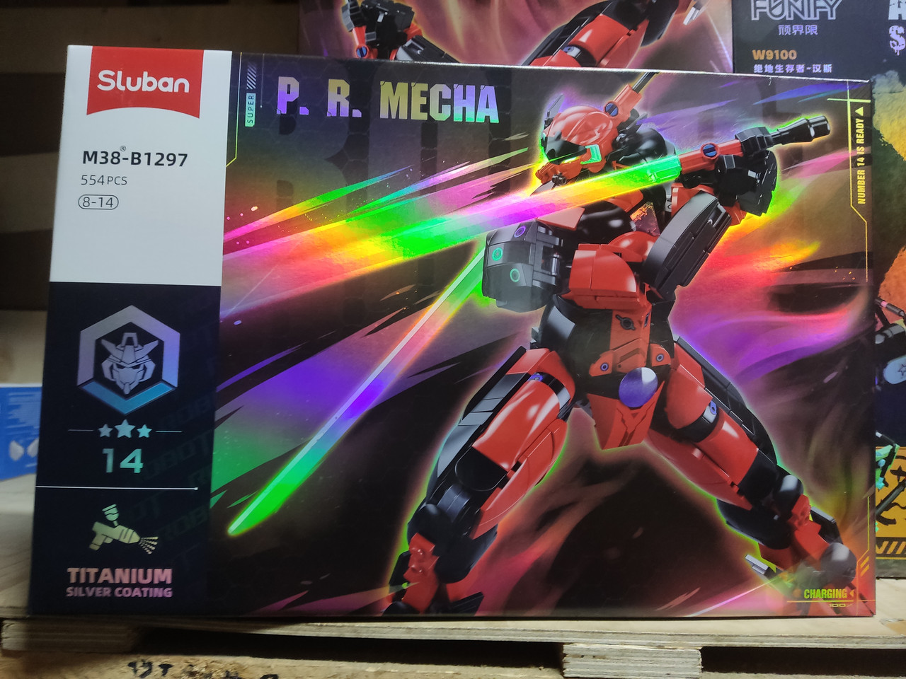 Конструктор SLUBAN M38-B1297 Mecha Червоний Робот Red Armor Master Deadpool  – 554 деталі, фото 1