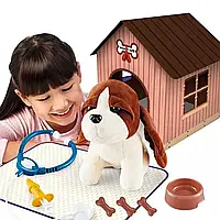 Мягкая игрушка собачка с набором ветеринаров 11 предметов  будка  коврик   Lovely Pet