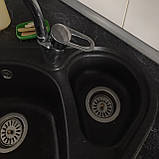 Кутова гранітна мийка Valetti Europe модель №20 чорна 9550, фото 2