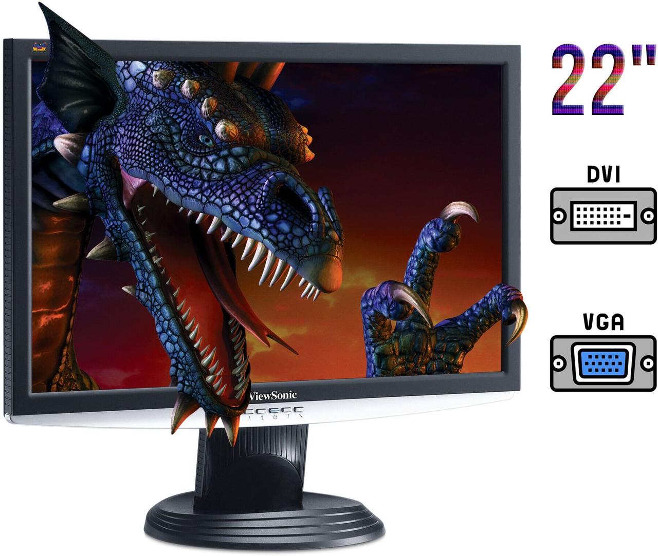 Монітор ViewSonic VX2240W / 22" (1680x1050) TN / DVI, VGA / VESA 100x100