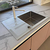 Кухонна мийка Platinum Handmade WHITE GLASS 7851 200 сталь скло біла, фото 4