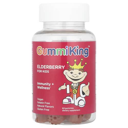 GummiKing Elderberry for Kids 60 жувальних цукерок, фото 1