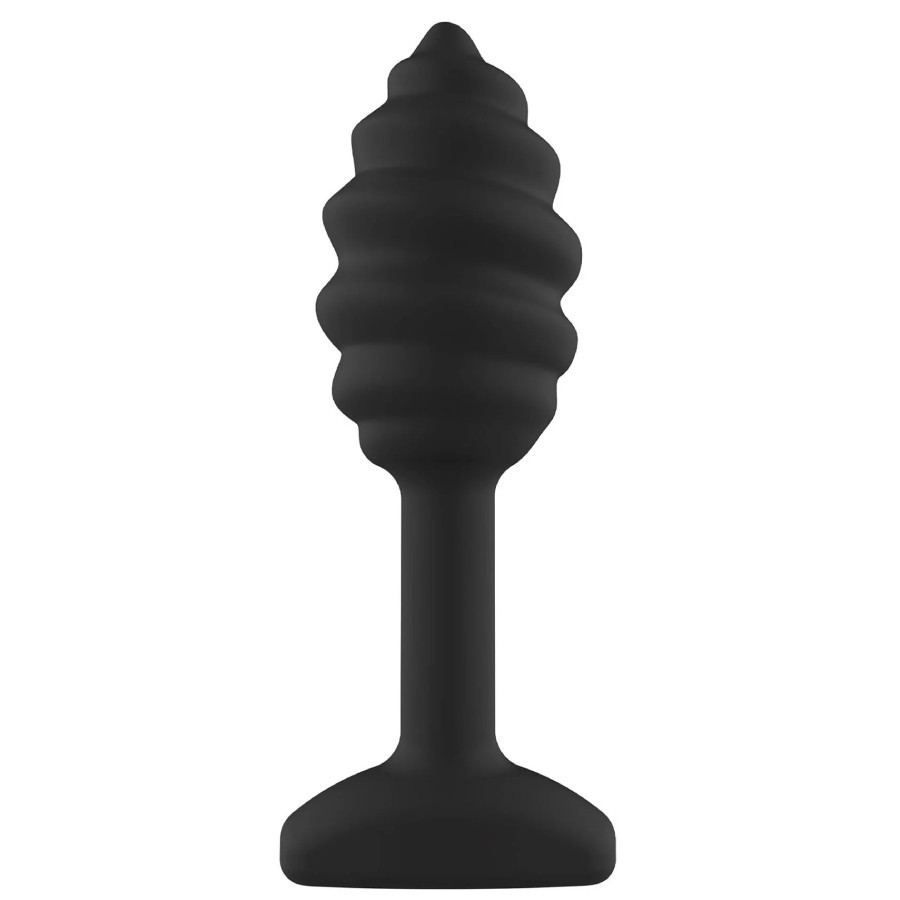 Анальна пробка Toy Joy Swirl чорна, 9.2 х 1.8 см, фото 1
