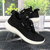 Кросівки жіночі Progress чорні на білій підошві текстильні сітка 4842, фото 3