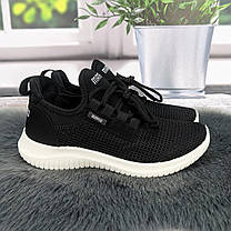 Кросівки жіночі Progress чорні на білій підошві текстильні сітка 4842, фото 5