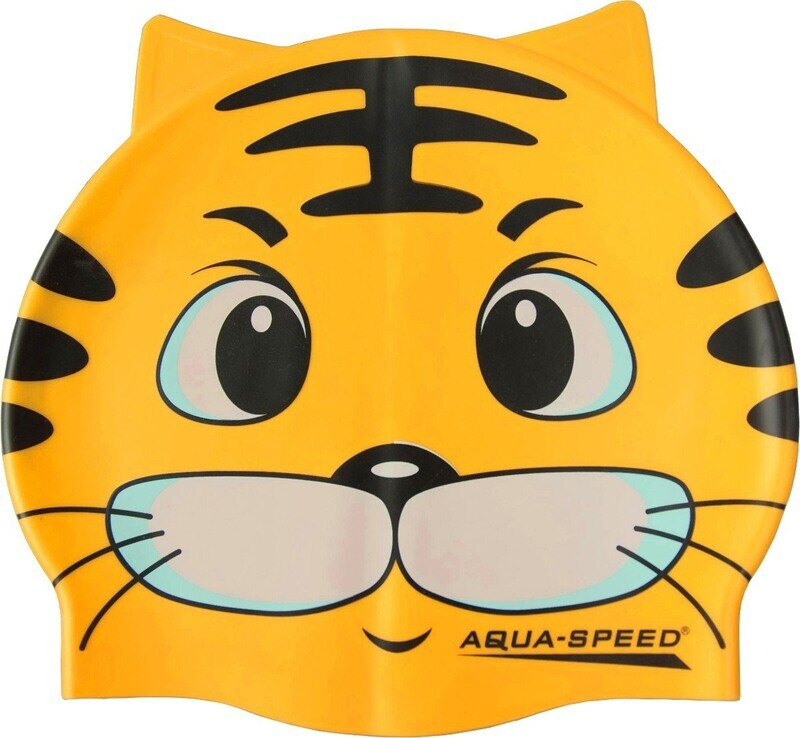 Дитяча шапочка для басейну Aqua Speed ZOO CAT 5529 з зображенням кота, фото 1