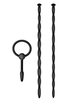 Набір чорних уретральних катетерів NMC Knot Knot XL із силікону з намистинами, XL, фото 1