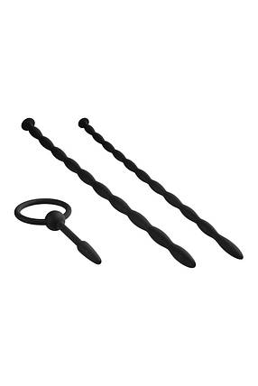 Набір чорних уретральних катетерів NMC Knot Knot XL із силікону з намистинами, XL, фото 3