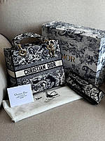 Christian Dior Medium Lady D-Lite Bag Dark Grey [оригінальна коробка] 25х21х9