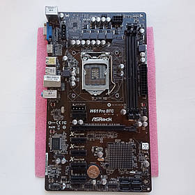Материнська плата ASRock H61 Pro BTC (Socket 1155, DDR3) — Б/У