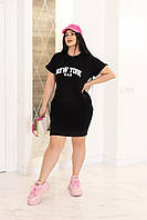 Летняя женская туника, платье футболка женская до колена от 42 до 52 размера