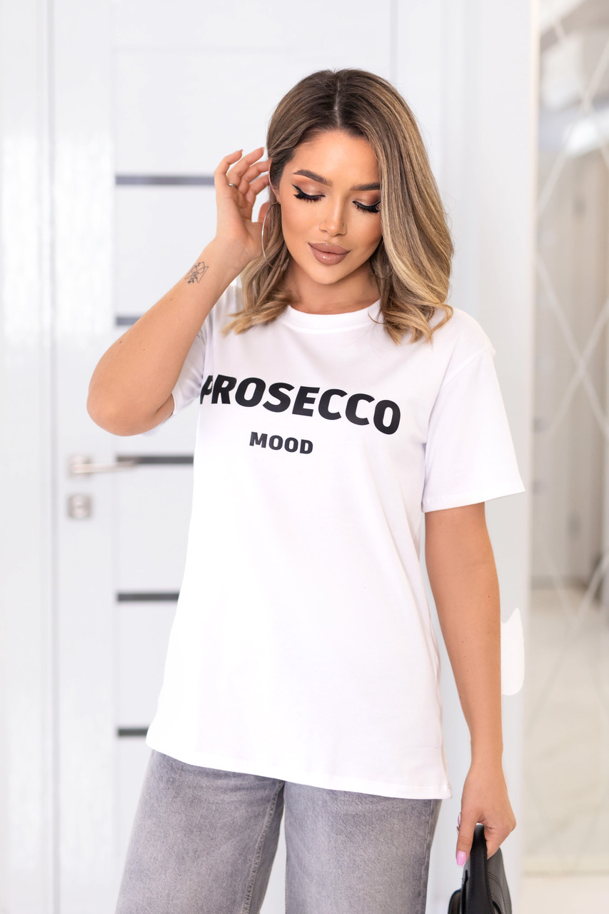 Жіноча футболка з коротким рукавом білого кольору PROSECCO