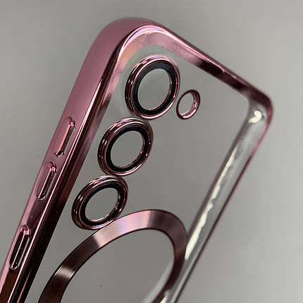 Чохол для Samsung Galaxy S23 прозорий чохол з магсейф на телефон самсунг с23 рожевий h3b, фото 3