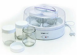 Йогуртниця електрична з баночками 15 Вт Clatronic Йогуртниця зі склянками з кришкою, Побутові йогуртниці