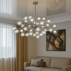 Люстра стельова Світлячки Diasha цоколь G4 ламп 45 шт колір Срібло 886-45B SL