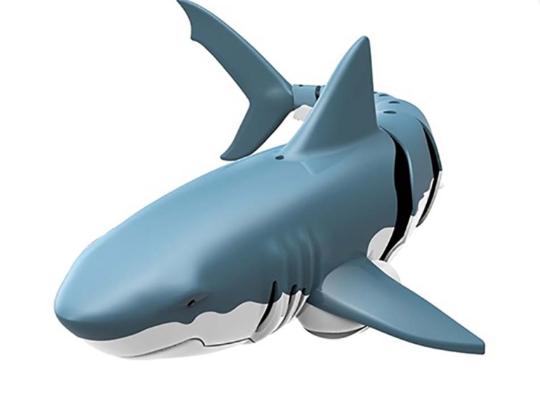 Інтерактивна акула на радіокеруванні Shark Blue | Водонепроникна іграшка для ванни з рухомим хвостом | До 40 м, 20 хвилин гри