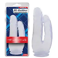 Гелевий подвійний фалоімітатор прозорий Hi-Rubber Dildo Clear 9.4