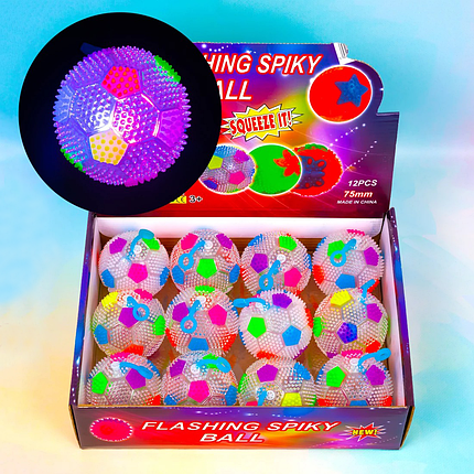 Сяючий Футбольний М'ячик звуковий 7.5 см, фото 1