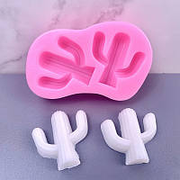 Молд силіконовий Кактуси 85 на 53 мм рожевий