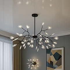 Люстра Світлячки для спальні та вітальні Diasha цоколь G4 ламп 54 шт колір Чорний 886-54C BK