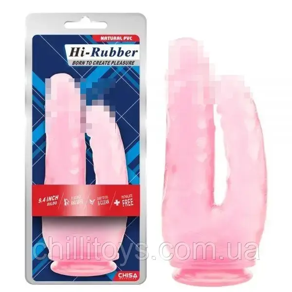 Гелевий подвійний фалоімітатор рожевий 9.4 Inch Dildo