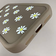 Чохол для Apple iPhone 11 чохол з високими бортами з ромашками на айфон 11 коричневий q05j, фото 4