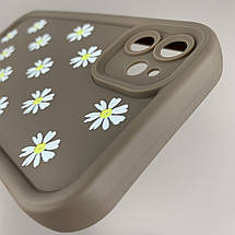 Чохол для Apple iPhone 11 чохол з високими бортами з ромашками на айфон 11 коричневий q05j, фото 5