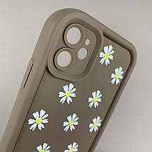 Чохол для Apple iPhone 11 чохол з високими бортами з ромашками на айфон 11 коричневий q05j, фото 3