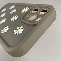 Чохол для Apple iPhone 11 Pro чохол з високими бортами з ромашками на айфон 11 про коричневий q05j, фото 5