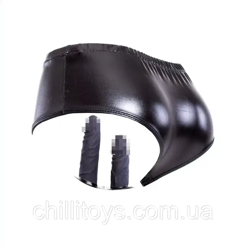 Трусики з фалоімітатором Dildo Panties with Soft Dildo Inside Penis Panties, Черный