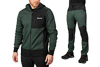 Комплект флісовий з трикотажними вставками зелений\чорний