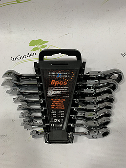 Набір ключів з тріскачкою Euro Craft 8 шт  8-22мм набір ріжково-накидних ключів для відкручування болтів