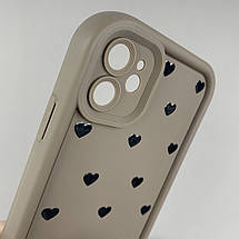 Чохол для Apple iPhone 11 чохол з високими бортами з сердечками на телефон айфон 11 коричневий q06e, фото 3
