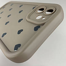Чохол для Apple iPhone 11 чохол з високими бортами з сердечками на телефон айфон 11 коричневий q06e, фото 5