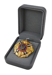 Футляр класичний для нагород медалей монет піктограм сірий оксамитовий 0623