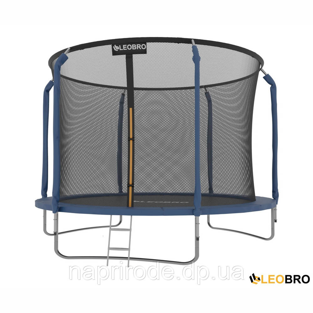 Батут із внутрішньою захисною сіткою 252 см LEOBRO Premium 8FT BLUE для дітей на дачу в приватний будинок на турбазу, фото 1