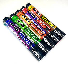 Кольоровий дим, набір 5-ть шашок, димові шашки, ТМ Maxsem, довга рукоятка, 60 секунд