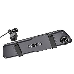 Відеореєстратор Hoco DV4 4,5-inch IPS із Дзеркалом+Камера Заднього Виду